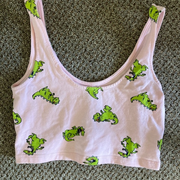 Forever21 x Nickelodeon Rugrats Dinosaur crop top pink - Picture 2 of 3